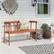 Costway Patio Eucalyptus Wood Bench 2-Person Slatted Seat Backrest 800 Lbs Natural